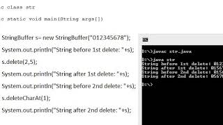 7 delete() in string buffer java