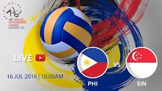 Volleyball Men's: Bronze medal Philippines vs Singapore | 18th ASEAN University Games Singapore 2016