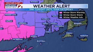WPRI 12 Weather Alert 12/26/25: Winter Weather Advisories Issued; Accumulating Snow Ahead