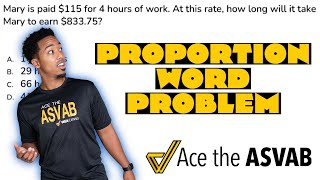 ASVAB Arithmetic Reasoning - Practice Test Question Video Solution (Proportion Word Problem)