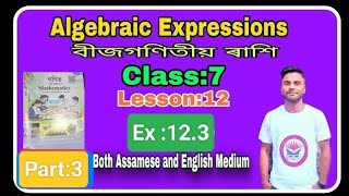 Class 7...[Algebraic Expressions] [Ex 12.3]...G Mathematics..Q no 5,6 @pradipsacademy2020