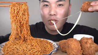 불닭 쫄볶이 와 치즈카츠를 먹어보았습니다 Spicy Noodle,Chez Katz 리얼사운드 먹방!! ASMR  Mukbang social korean eating show