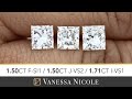 PRINCESS CUT DIAMOND - Square Shape Diamond Color Grade & Diamond Size Comparison for Mike