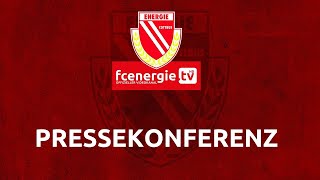 Pressekonferenz nach der Drittligapartie FC Energie Cottbus vs. Dynamo Dresden