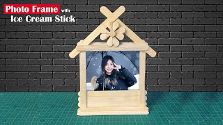 Cara Mudah Membuat Bingkai Foto Dari Stik Es Krim | How To Make Photo Frame from Ice Cream Sticks