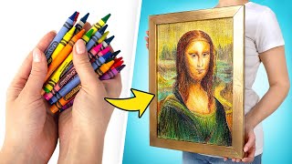 How to Draw Mona Lisa With Crayons 🖍