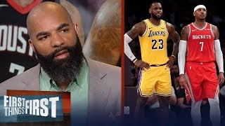 Carlos Boozer reacts to reports LeBron wants Carmelo to join the Lakers | NBA | FIRST THINGS FIRST