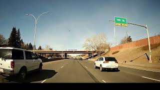 Driving on Whitemud from Terwillegar Drive to Anthony Henday   Edmonton   March 2023