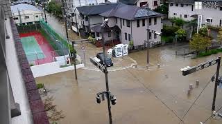 台風21号が上陸し冠水した芦屋市内