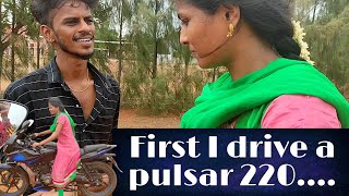 frist time Madhu drive a Pulsar bike / comedy video / @manimadhulifestyle / Mani Madhu / 2k Couple