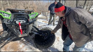 Epic Kawasaki side by side winter run recovery