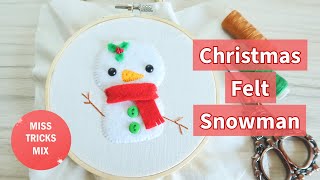 DIY: Cute Christmas Felt Snowman | Christmas Craft | Felt Craft