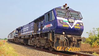 17613 Panvel - Hazur Sahib Nanded Express | KJM Bleed Blue WDP4D Loco | Train Videos Indian Railways