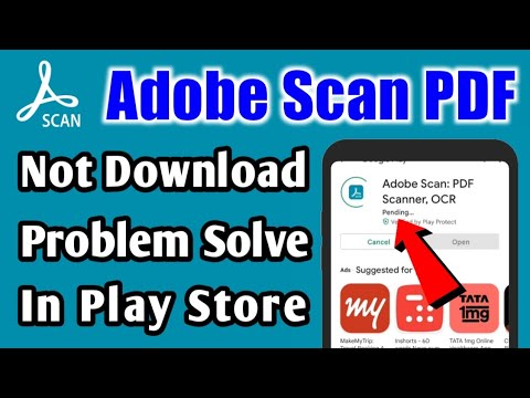 Descarga de la aplicación Adobe Scan PDF Scanner Problema resuelto en Google Play Store Instalación de iOS pendiente