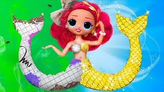 Rich vs Broke Mermaids / 10 DIY LOL Surprise Ideas