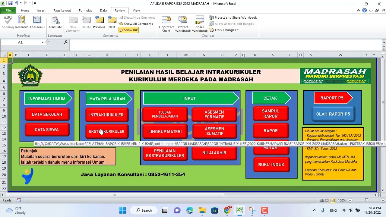 Aplikasi Raport Kurikulum Merdeka Madrasah Intrakurikuler Dan P5 - YouTube