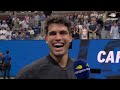 nick kyrgios interviews carlos alcaraz on court interview 2024 us open round 1