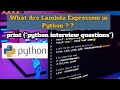 What Are Lambda Expression in Python ? Demystifying Lambda Expressions in Python: A Concise Guide