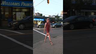 Crossdresser in Public Walking in Dress and High Heels