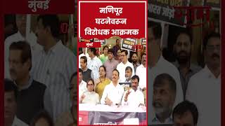 #Shorts | Opposition Protest | Manipur Case | विधीमंडळाच्या पायऱ्यांवर विरोधकांचं आंदोलन | SAAM TV