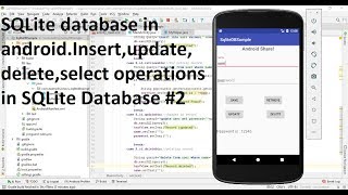 #2 SQLite database in android, simple operations in SQLite database in android|Android share