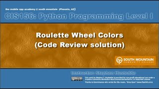 Python 03L1 - Code Review: Roulette Wheel Colors