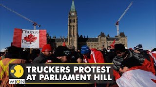 Canadian truckers protest at Parliament hill against COVID vaccine mandate | World English News