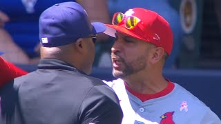 Oli Marmol and Cardinals Bench Coach Daniel Descalso Get Ejected After Successful Challenge