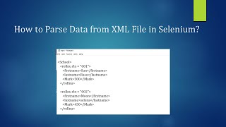 How to Parse data from XML File in Selenium Java?