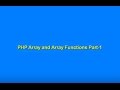 PHP Arrays and Array Functions Part 1