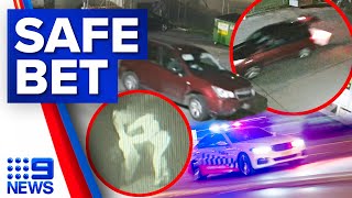 Safe thrown out car window amid dramatic Melbourne police chase | 9 News Australia