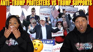 Anti-Trump Protesters VS Trump Supporters {Reaction} | Asia and BJ React