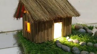 Hut Model For School Project | Kutcha House Model | CardBoard House | Best out of Waste | Easy DIY
