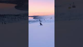 Snowboarding in Pyha, Finland