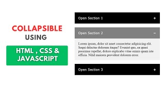 How To Make Collapsible Section Using HTML , CSS And JavaScript 🔥
