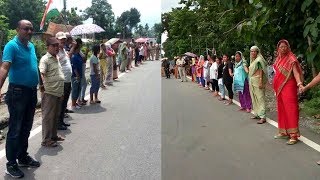 Sukna Today Human Chain For Gorkhaland,Happening NOW Human Chain Of Unity For Gorkhaland