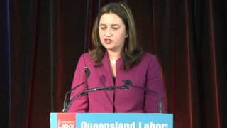 Leader of the Opposition Annastacia Palaszczuk speaks to ALP (Qld) State Conference