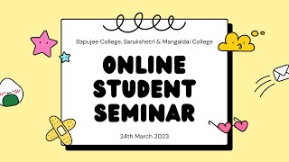 Online Students Seminar Organised By Department of Geography, Bapujee College, \u0026 Mangaldai College