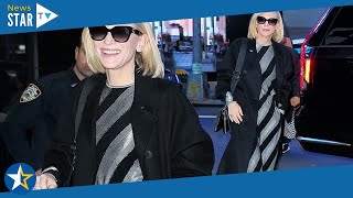 Cate Blanchett dazzles in a sparkling silver jumpsuit as she arrives at GMA studios in NYC 275097