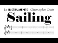 Sailing Christopher Cross Bb Instruments Sheet Music Backing Track Play Along Partitura