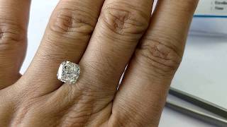 How big is a 2.65 ct cushion, how is f color vs1 clarity diamond  look in real