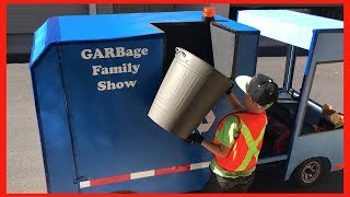 "Roman the Recycle Kid" Dumps Cans | Toy Truck Video For Kids