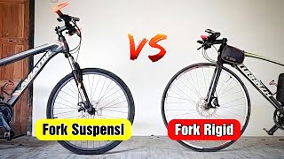 Fork Suspensi vs Fork Rigid Untuk Sepeda Hybrid (fork rigid paling cocok?)