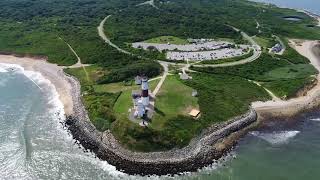 Montauk Point Lighthouse NY Aerial view