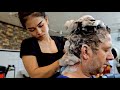 PERFECT HEAD MASSAGE to PUT YOU TO SLEEP! (Hair Wash SHAMPOO OVERLOAD, Lady Barber) Phnom Penh 🇰🇭