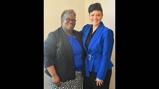 Dr. Jennie L. Stephens talks with USDA Deputy Secretary Dr. Jewel Bronaugh