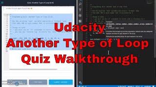 Udacity - Another Type of Loop Quiz Walkthrough - JavaScript