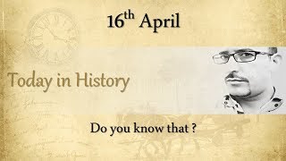 #107 Today in History: 16th April | What happened on this day in History? | Hindi | AV EduTech