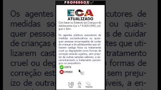 ECA  para CONCURSO de PROFESSOR [Art.18-B] Eca Atualizado 2024 #eca