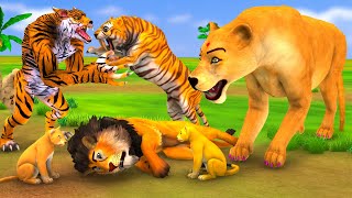 Tiger Vs Lion Telugu Stories | Lion Stories | Lion Wolf Tiger Amazing Moral Stories | Fairy Tales